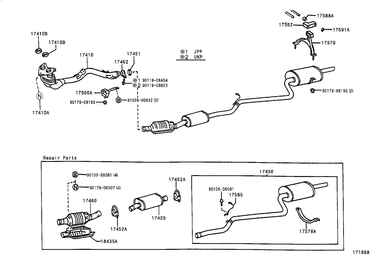 TOYOTA 1746016170 - Katalizator www.molydon.hr