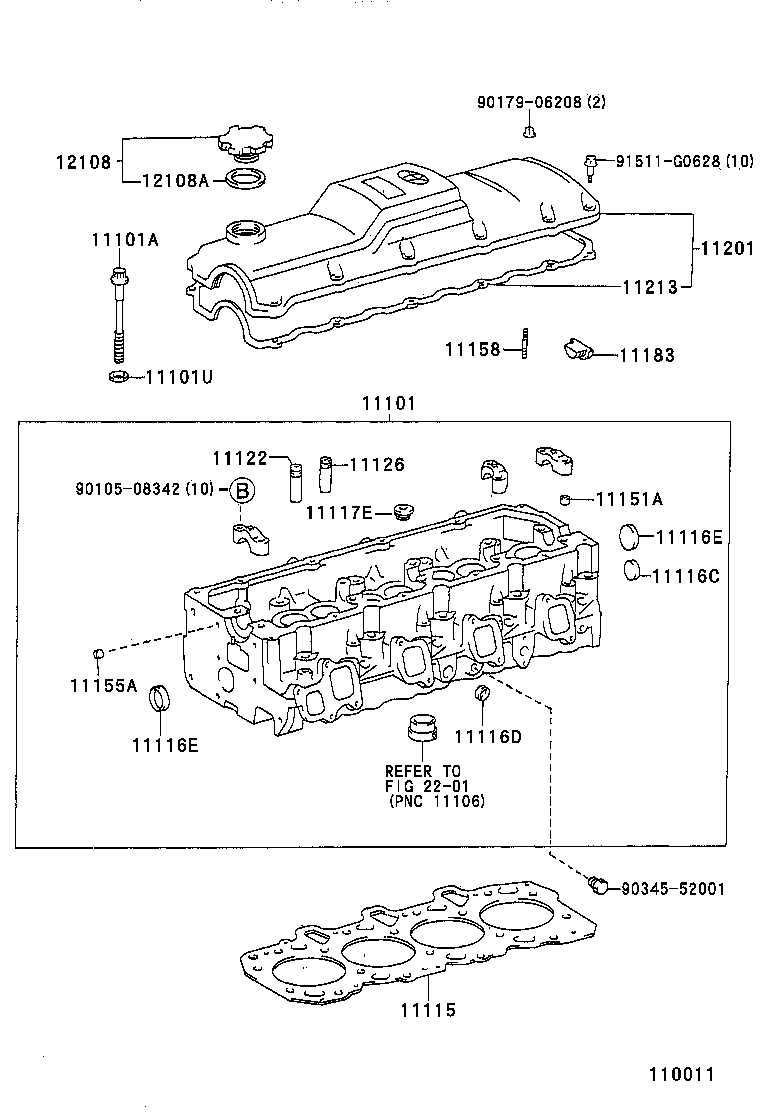 TOYOTA 90560-13023 - Garnitura vijaka za pričvršćivanje glave cilindra www.molydon.hr