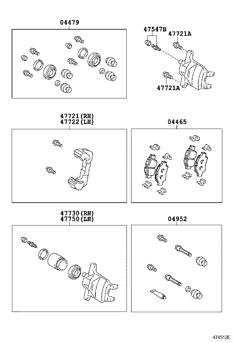 TOYOTA 049520H040 - Komplet Čahura zavođenje, kočione čeljusti www.molydon.hr