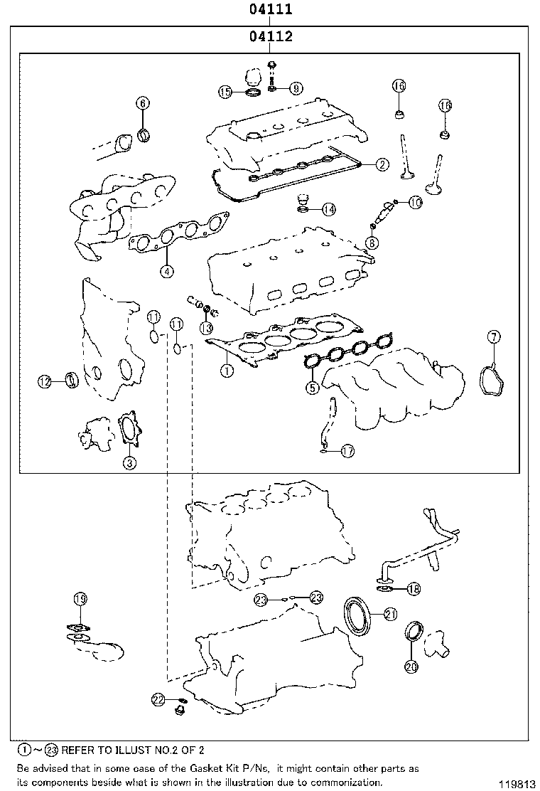 TOYOTA 04112-21041 - Garnitura brtvi, glava cilindra www.molydon.hr