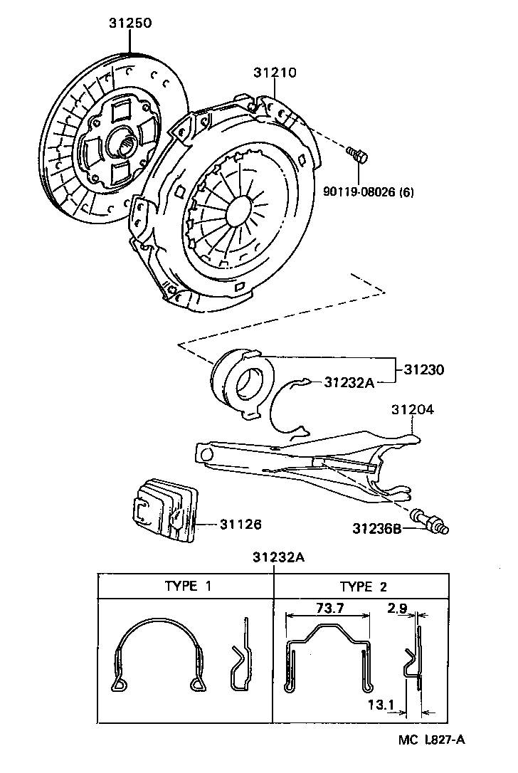 TOYOTA 31230-20190 - Potisni Ležaj www.molydon.hr