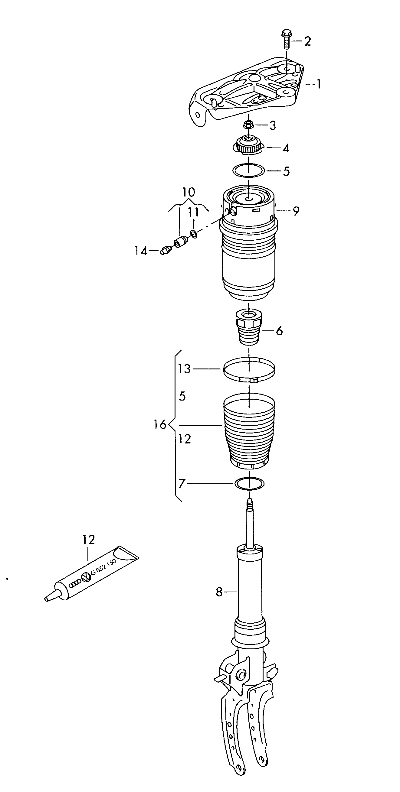 VW 7L6413031R - Gas shock absorber www.molydon.hr