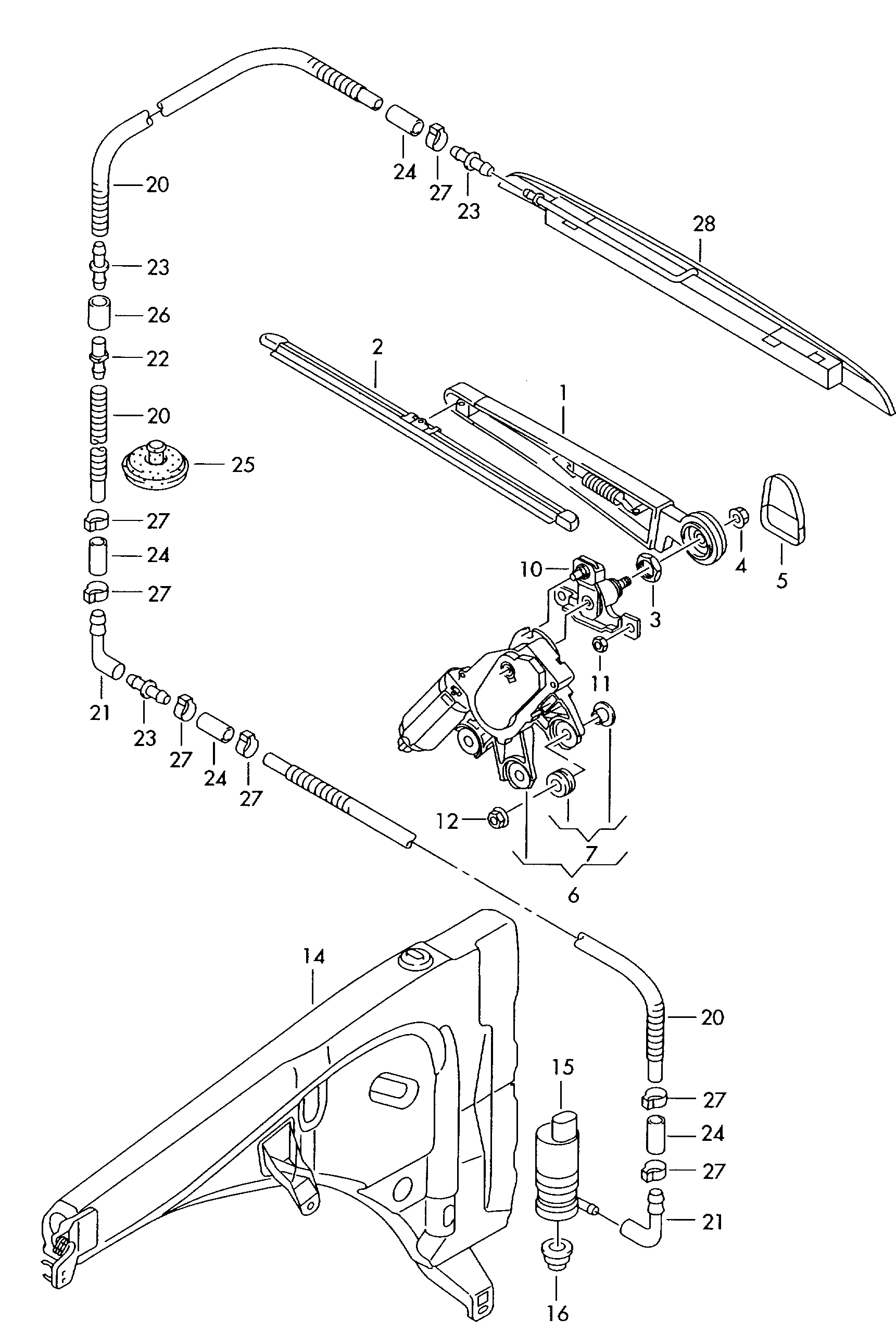 VAG 7L6 955 425 - Garnitura Držača metlice brisača, pranje vjetrobranskog stakl www.molydon.hr