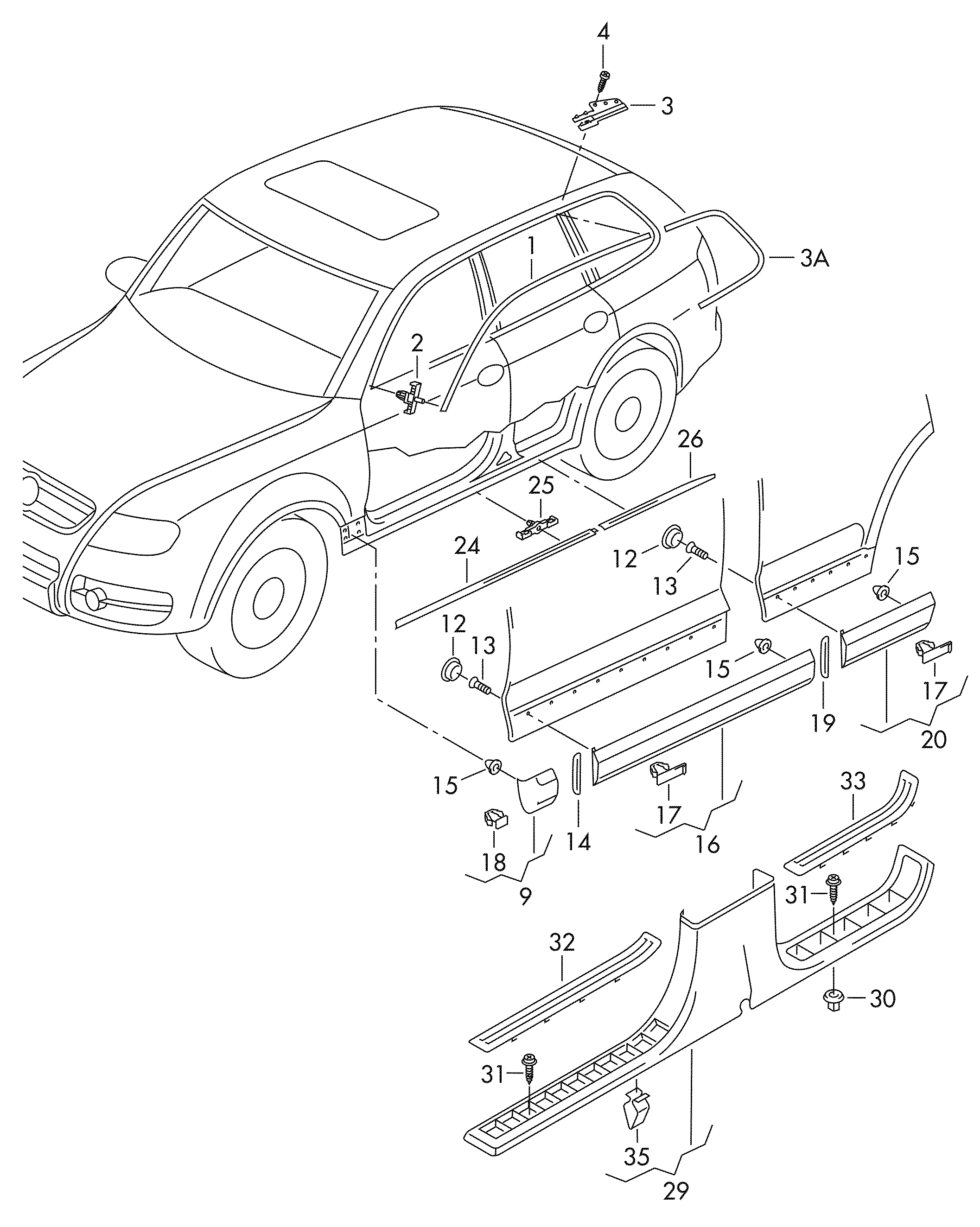 VW 7L0 839 069 - Kopča ukrasna/zaštitna lajsna www.molydon.hr