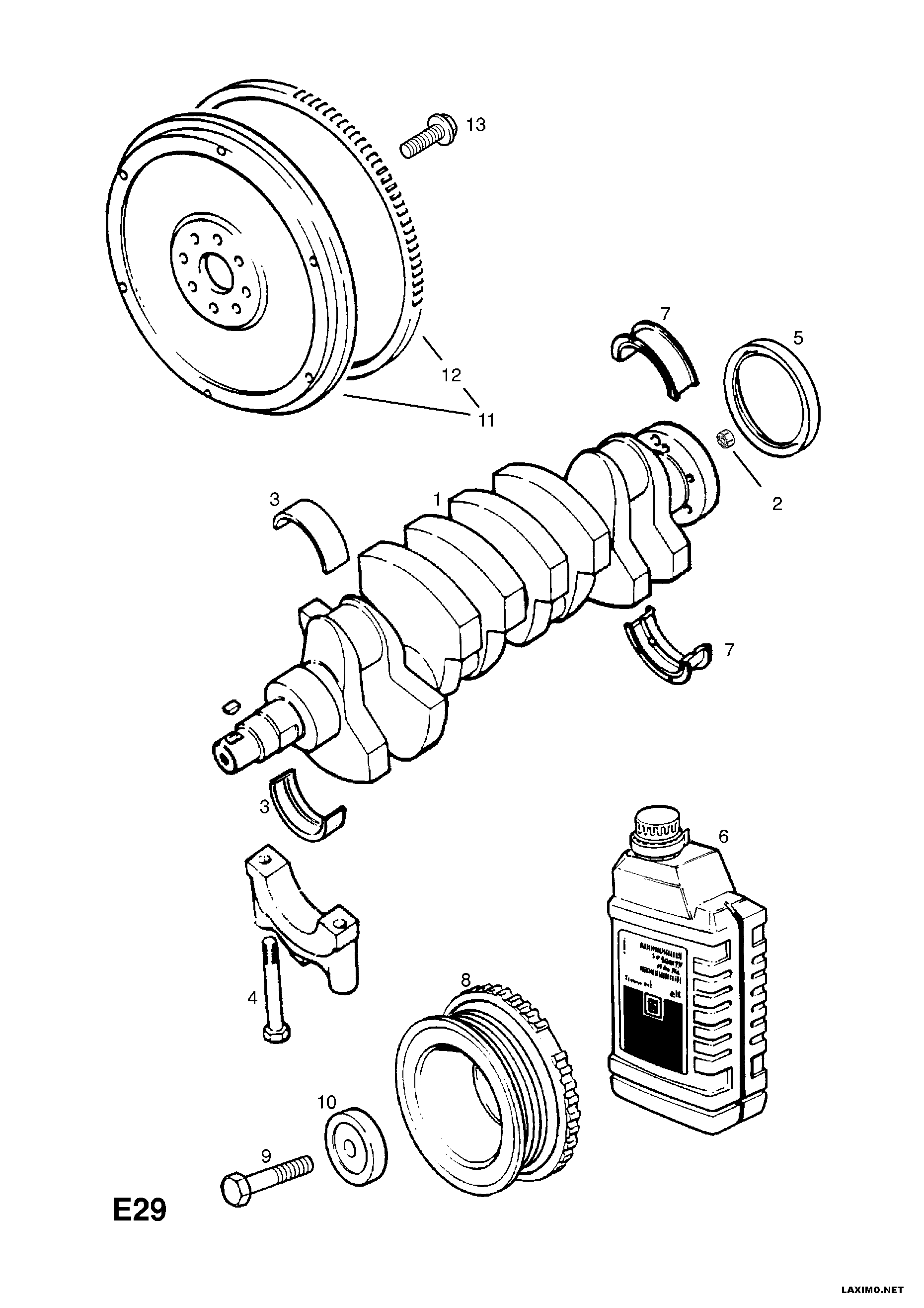 Vauxhall 6 18 046 - BEARING, CRANKSHAFT, UPPER AND LOWER, STD. (NLS.- USE 93184596   www.molydon.hr