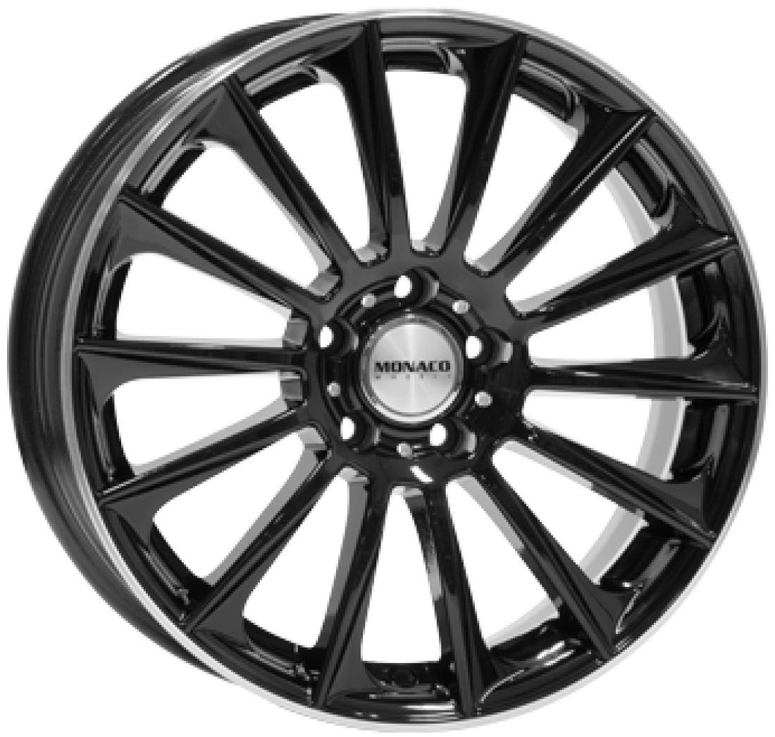 8,0X18 MONACO WHEELS MC9 5/112 ET45 CH66,6 8,0 18 45 5X112 MONACO WHEELS 66,6 Gloss Black / Polished lip