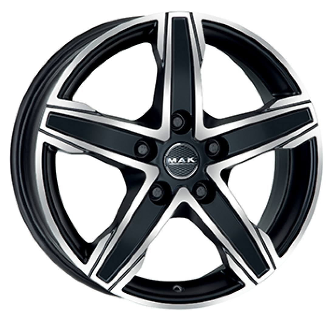 7,5X18 MAK KING 5 5/118   ET45 CH71,1 7,5 18 45 5X118 MAK 71,1 Dull Black / Polished